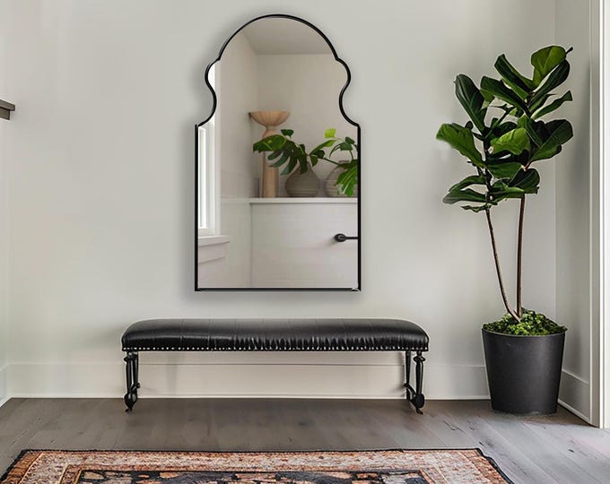 Bohemian Mirror | Bathroom Vanity Mirror | Elegant Powder Room Mirror | Mirror Wall Decor | Bohemian & Eclectic Decor Wall Mirror by Asmiro