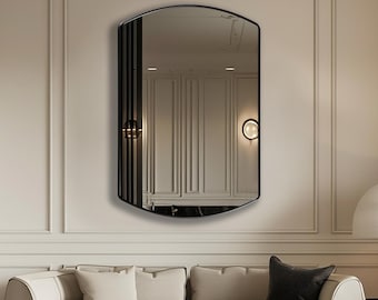 Citadel Mirror by Asmiro - Architectural Arched Wall Mirror Inspired by Fortress Design, Modern Statement Mirror for Bathroom or Entryway