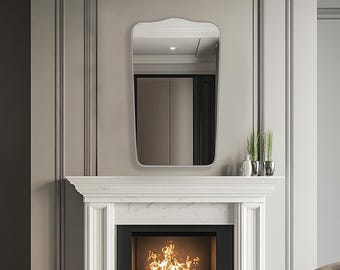 Arco Mirror by Asmiro – Arched Wall Mirror, Elegant Curved Top Bathroom Mirror, Gold or Black Frame Aesthetic Mirror, Powder Room Mirror