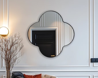 Clover Mirror by Asmiro | Quatrefoil Wall Mirror | Unique Decorative Mirror for Modern & Classic Decor | Perfect for Entryway or Living Room