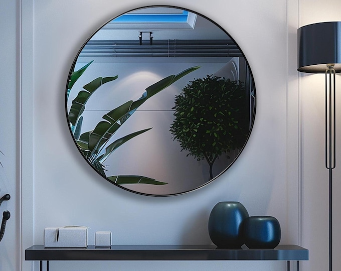 Circle Mirror, Round Mirror, Minimalist Mirror, Round Wall Mirror, Shiplap Mirror, Circular Mirror - Stylish Wall Mirror for Elegant Homes
