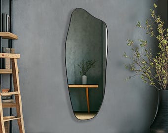 Erode Mirror by Asmiro – Asymmetrical Mirror, Irregular Full Length Mirror, Aesthetic Wall Mirror, Vertical Mirror for Entryway or Bedroom