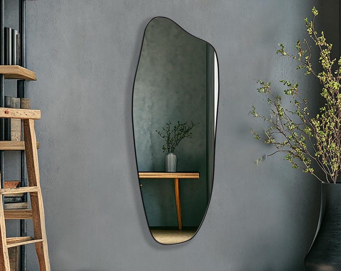 Erode Mirror by Asmiro – Asymmetrical Mirror, Irregular Full Length Mirror, Aesthetic Wall Mirror, Vertical Mirror for Entryway or Bedroom