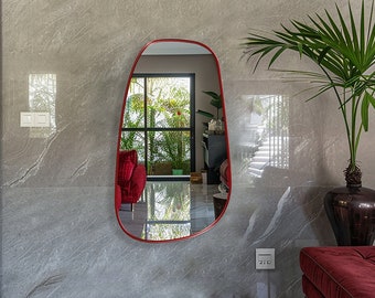 Irregular Mirror | Asymmetrical Mirror | Unique Oval Wall Mirror | Mid-Century Modern Mirror | Scandinavian Style Decor Mirror by Asmiro