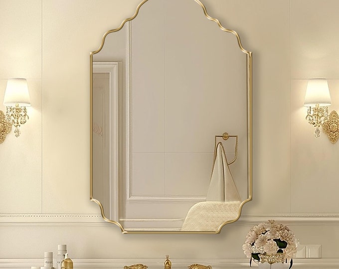 Rialto Mirror, Scalloped Wall Mirror, Venetian Inspired Arch Mirror, Aesthetic Bathroom Vanity Mirror, Entryway Mirror, Powder Room Mirror