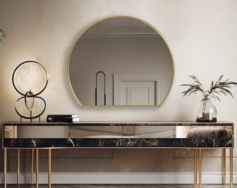 Half Circle Mirror, Cut Circle Wall Mirror, Semicircle Mirror, Aesthetic Wall Mirror - Decorative Wall Mirrors for Elegant Homes by Asmiro