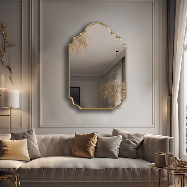 Rialto Scalloped Mirror: Venetian Bridge-Inspired Arch Mirror - Elegant Wall Decor with Scalloped Charm - A Statement Mirror by Asmiro