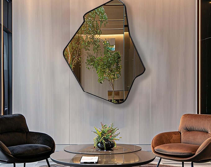 Canyon Mirror | Asymmetrical Mirror | Unique Wall Mirror | Irregular Mirror | Statement Mirror for Bathroom, Powder room or Entryway