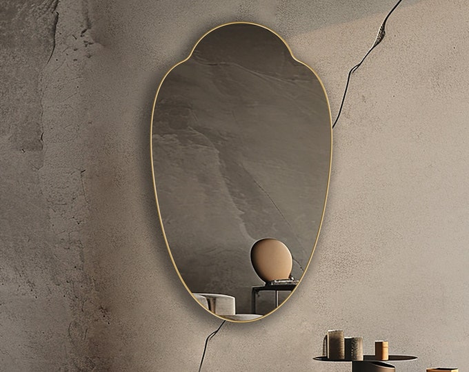 Shield Mirror, Italian Style Wall Mirror, Living Room Mirror, Mirror Wall Decor, Crest Mirror by Asmiro - An Elegant Touch to Your Home