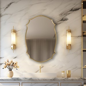 Golden Gate Curve Mirror: Inspired by the Flowing Design of Iconic Bridge, Vanity Mirror, Mirror Wall Decor, Elegant Crest Mirror by Asmiro