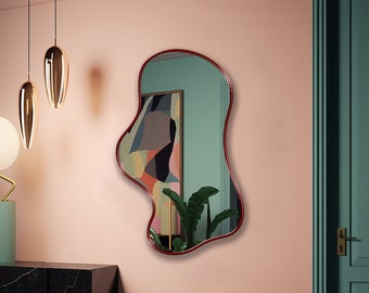 Funky Mirror, Wavy Mirror, Asymmetrical Mirror, Whimsical Mirror Wall Decor, Irregular Mirror - For Distinctive, Out of the Ordinary Decors