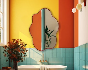Wavy Mirror, Cloud Mirror, Funky Mirror, Asymmetrical Mirror, Irregular Mirror, Whimsical Mirror - Ideal Mirror to Be Out of the Ordinary