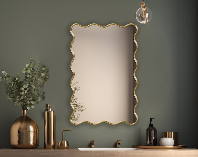 Squiggly Mirror, Wavy Mirror, Wiggle Mirror, Funky Wall Mirror, Squiggle Mirror for Wall, Doddle Mirror - A Unique Piece for Aesthetic Homes