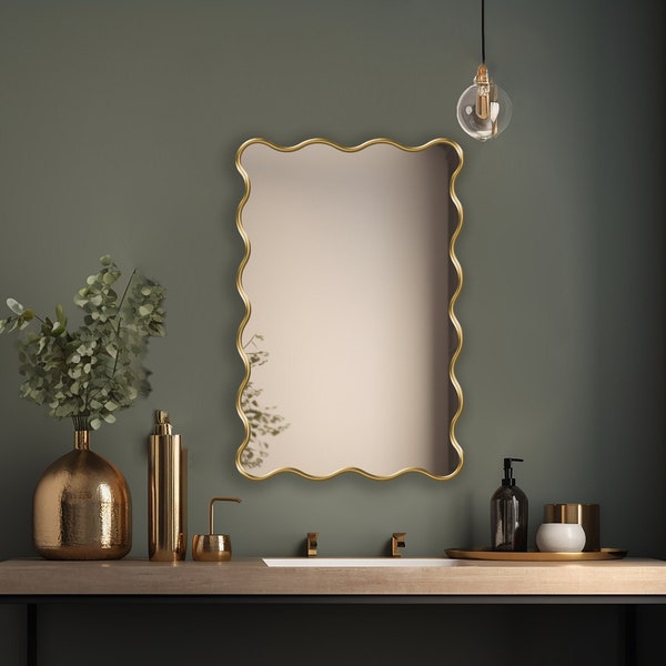 Squiggly Mirror, Wavy Mirror, Wiggle Mirror, Funky Wall Mirror, Squiggle Mirror for Wall, Doddle Mirror - A Unique Piece for Aesthetic Homes