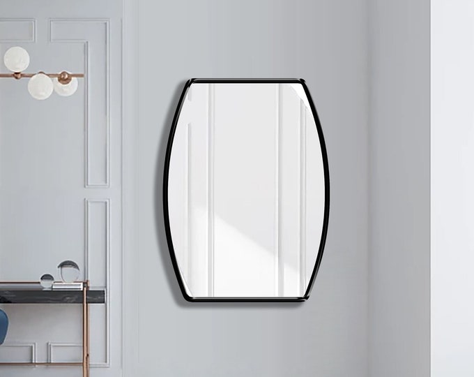 Minimal Mirror, Vanity Mirror, Graceful Wall Mirror, Mirror Wall Decor, Powder Room Mirror - Elegant Mirror for Aesthetic Powder Room Decor