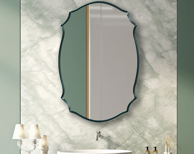 Golden Gate Curve Mirror: Inspired by the Flowing Design of Iconic Bridge, Vanity Mirror, Mirror Wall Decor, Elegant Crest Mirror by Asmiro