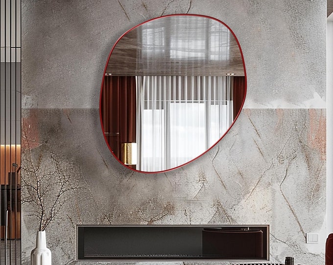 Asymmetrical Mirror, Uneven Mirror, Irregular Mirror, Freeform Wall Mirror by Asmiro - Unique Mirror for Distinctive Style Home Decor