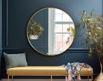 Round Mirror, Minimalist Mirror, Circle Mirror, Round Wall Mirror, Shiplap Mirror, Circular Mirror - Shine Bright with Asmiro Round Mirror