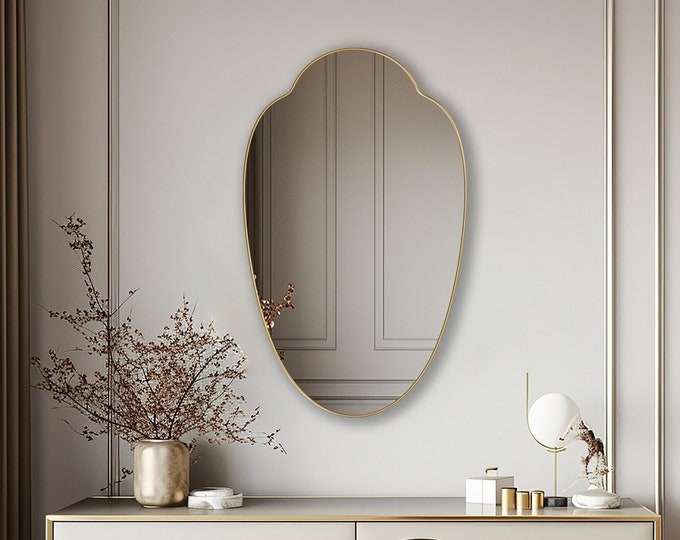 Shield Mirror, Italian Style Wall Mirror, Living Room Mirror, Mirror Wall Decor, Crest Mirror by Asmiro - An Elegant Touch to Your Home