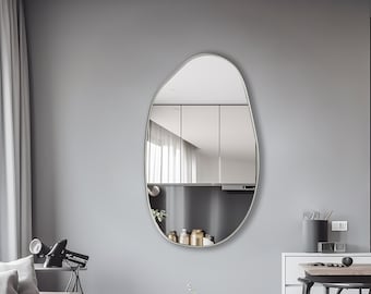 Pebble Mirror, Asymmetrical Mirror, Wall Mirror, Irregular Mirror, Organic Mirror, Mirror Wall Decor, Distinctive Piece for Your Home