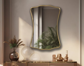 Italian Mid Century Mirror, Arch Mirror, Designer Mirror, Aesthetic Wall Mirror, Mirror Home Decor, Elegant Decorative Wall Mirror by Asmiro