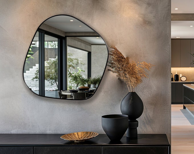 Blob Shaped Mirror, Asymmetrical Wall Mirror, Mirror Wall Decor, Wall Hanging Mirror, Irregular Mirror for Aesthetic Home Decor by Asmiro