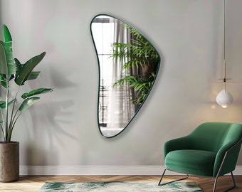 Boomerang Mirror, Mid-Century Modern Wall Decor, Unique Asymmetrical Design Wall Mirror, Statement Art Mirror, Contemporary Home Accent