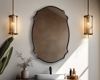 Golden Gate Curve Mirror: Inspired by the Flowing Design of Iconic Bridge, Vanity Mirror, Mirror Wall Decor, Elegant Crest Mirror by Asmiro