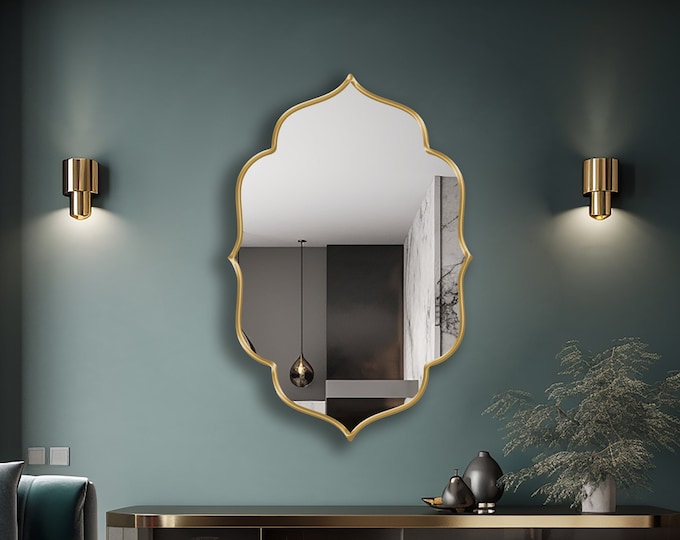 Ogee Arch Mirror, Gothic-Inspired Aesthetic, Mirror Wall Decor, Bathroom Mirror, Elegant Arch Wall Mirror, Ornate Statement Mirror by Asmiro