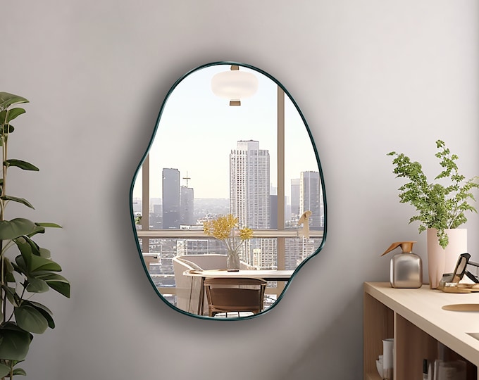 Amoeba Shaped Mirror, Asymmetrical Mirror, Irregular Mirror, Pebble Mirror, Pond Mirror - Asymmetrical and Aesthetic Upgrade for Your Decor
