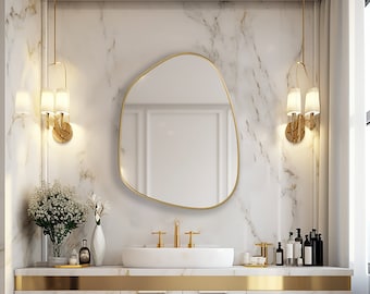 Asymmetrical Wall Mirror, Freeform Mirror, Mirror Wall Decor, Accent Wall Mirror, Bathroom Mirror, Aesthetic Wall Hanging Mirror by Asmiro