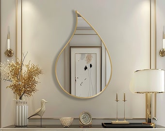 Teardrop Mirror | Waterdrop Shaped Wall Mirror | Modern Droplet Mirror for Wall Decor Art | Raindrop Mirror | Bold Accent for Interiors