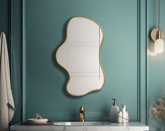 Trendy Mirror, Funky Mirror, Groovy Mirror, Wavy Mirror, Asymmetrical Mirror, Squiggle Mirror, Whimsical Mirror - Be Out of the Ordinary