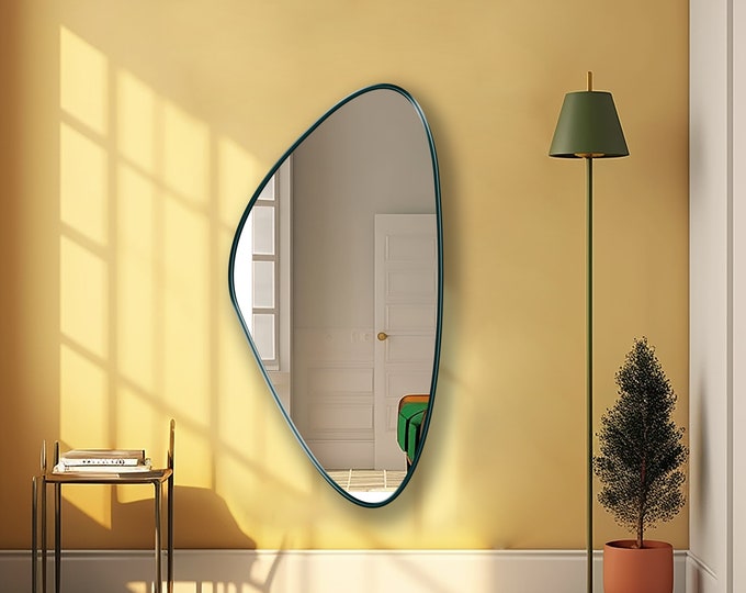 Asymmetrical Mirror, Triangle Mirror, Irregular Mirror, Aesthetic Oblong Mirror, Abstract Wall Mirror - Statement Piece for your Home Decor