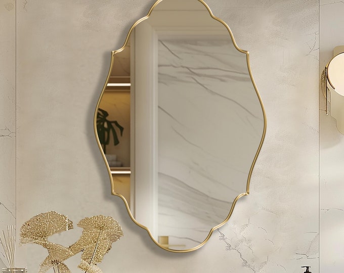 Renaissance Mirror, Powder Room Wall Mirror, Gothic Arch Inspired, Double Vanity Mirror, Mirror Wall Decor, Elegant Wall Mirror by Asmiro