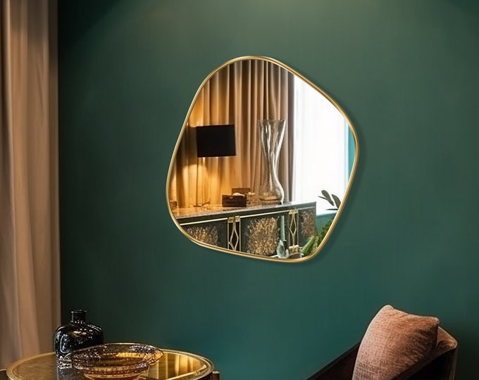 Blob Shaped Mirror, Asymmetrical Wall Mirror, Mirror Wall Decor, Wall Hanging Mirror, Irregular Mirror for Aesthetic Home Decor by Asmiro