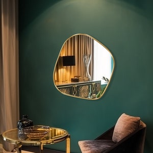 Blob Shaped Mirror, Asymmetrical Wall Mirror, Mirror Wall Decor, Wall Hanging Mirror, Irregular Mirror for Aesthetic Home Decor by Asmiro