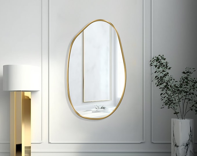 Pebble Mirror, Asymmetrical Mirror, Wall Mirror, Irregular Mirror, Organic Mirror, Mirror Wall Decor, Distinctive Piece for Your Home