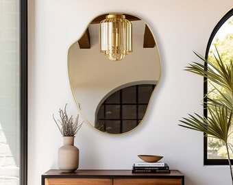 Asymmetric Mirror, Funky Mirror, Blob Mirror, Wavy Mirror, Abstract Mirror, Irregular Mirror - Add a Charming Piece to Your Home Decor