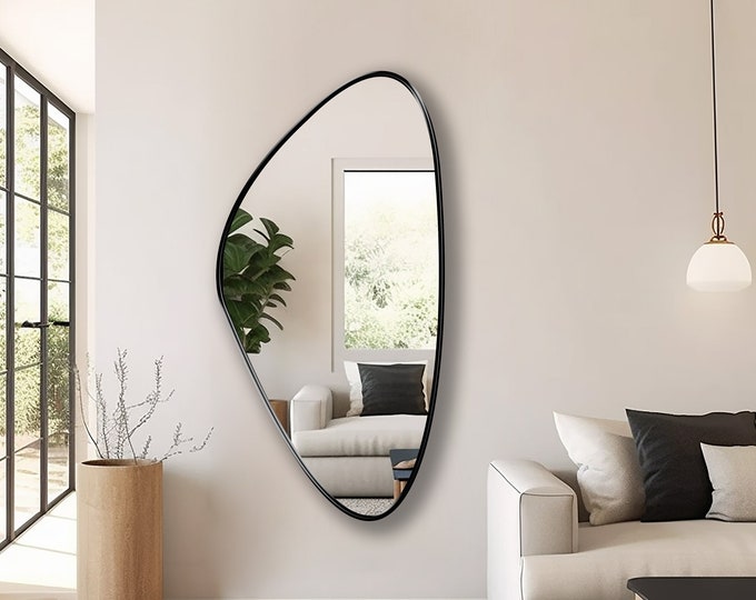 Asymmetrical Mirror, Triangle Mirror, Irregular Mirror, Aesthetic Oblong Mirror, Abstract Wall Mirror - Statement Piece for your Home Decor