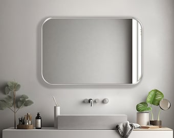 Rectangle Mirror for Wall Decor, Rectangle Mirror with Rounded Corners, Horizontal Wall Mirror - Simplicity is the Ultimate Sophistication