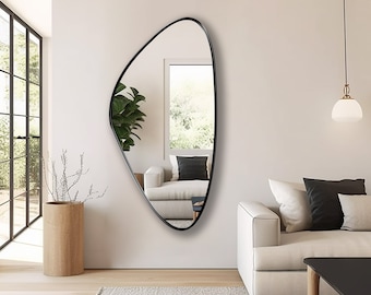 Asymmetrical Mirror, Triangle Mirror, Irregular Mirror, Aesthetic Oblong Mirror, Abstract Wall Mirror - Statement Piece for your Home Decor