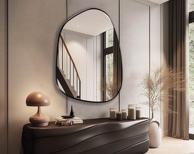 Asymmetrical Wall Mirror, Freeform Mirror, Mirror Wall Decor, Accent Wall Mirror, Bathroom Mirror, Aesthetic Wall Hanging Mirror by Asmiro