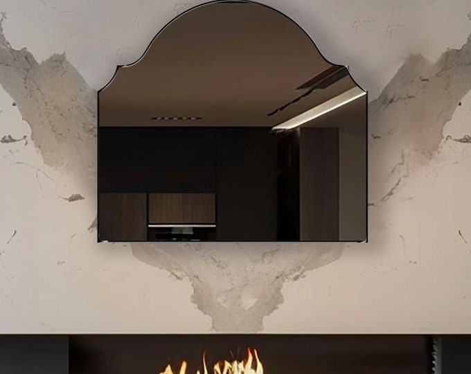 Blaze Mirror by Asmiro | Luxurious Mantel Mirror | Stylish Fireplace Mirror | Elegant Living Room Decor | Aesthetic Remodelling Wall Mirror