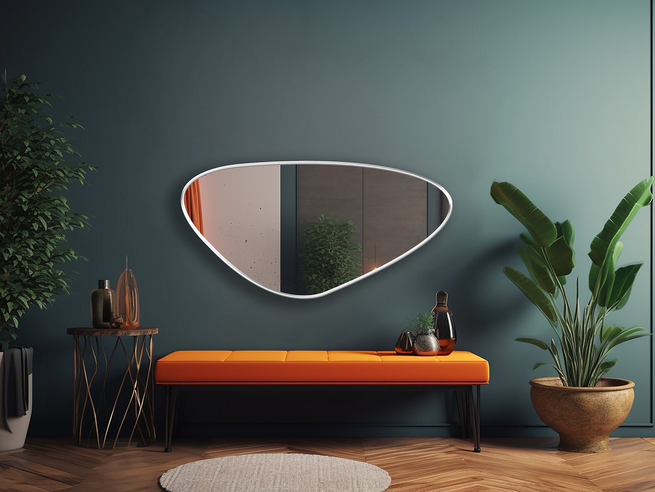 Asymmetrical Mirror, Triangle Mirror, Irregular Mirror, Aesthetic