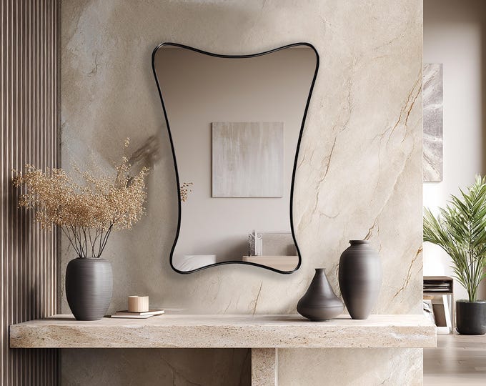 Papillon Mirror by Asmiro – Butterfly Inspired Wall Mirror, Unique Designer Mirror for Elegant Home Decor, Chic Vanity or Entryway Mirror