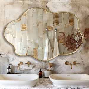 Wavy Mirror, Cloud Mirror, Funky Mirror, Asymmetrical Mirror, Irregular Mirror, Whimsical Mirror - Ideal Mirror to Be Out of the Ordinary
