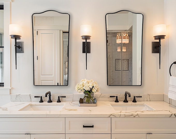 Sierra Mirror by Asmiro | Elegant Wall Mirror Inspired by Sierra Ranges | Decorative Mirror | Perfect for Bathroom, Entryway, or Living Room
