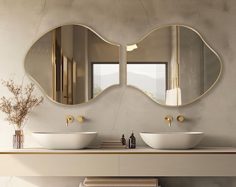 Pisces Mirror by Asmiro – Organic Wall Mirror, Modern Asymmetrical Mirror, Flowing Artistic Shape, Perfect for Entryways or Bedroom Decor