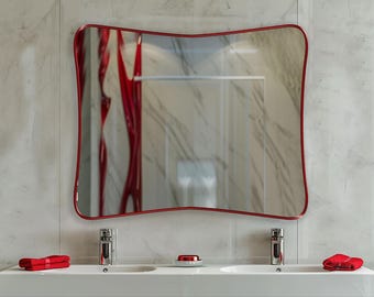 Astra Geometric Wall Mirror — Artistic Modern Statement Mirror for Living Room, Entryway, Bathroom Vanity | Custom Sizes & 6 Frame Colors